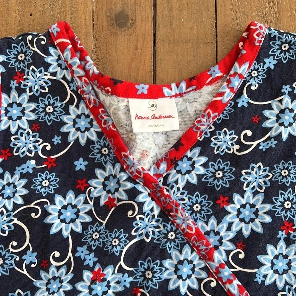 Hanna andersson navy floral kimono dress